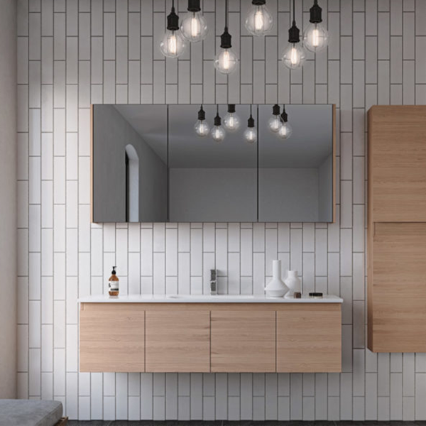 Timberline Rockford Wall Hung Vanity with Haven Dolomite & Basin Top 1500mm
