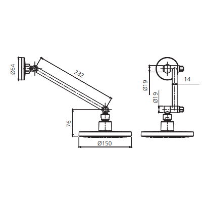 Oliveri Rome High Rise Hand Shower Chrome - RO140011CR