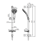 Oliveri Rome Hand Shower with Rail - Chrome - RO147013CR
