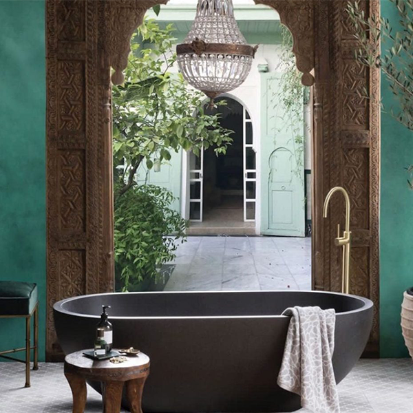 Pietra Bianca Ryese 1800mm Freestanding Bath - Black