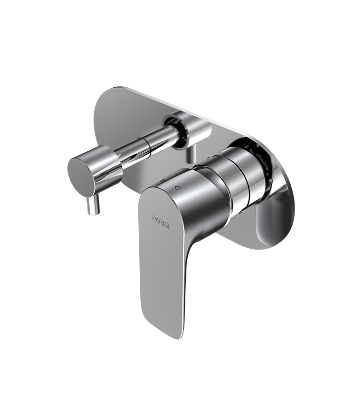 Parisi Slim II Wall Mixer with 2-Way Diverter - Chrome