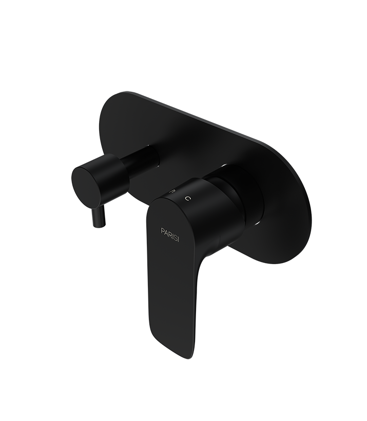Parisi Slim II Wall Mixer with 2-Way Diverter - Matte Black - S2.04.02