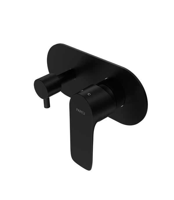 Parisi Slim II Wall Mixer with 2-Way Diverter - Matte Black