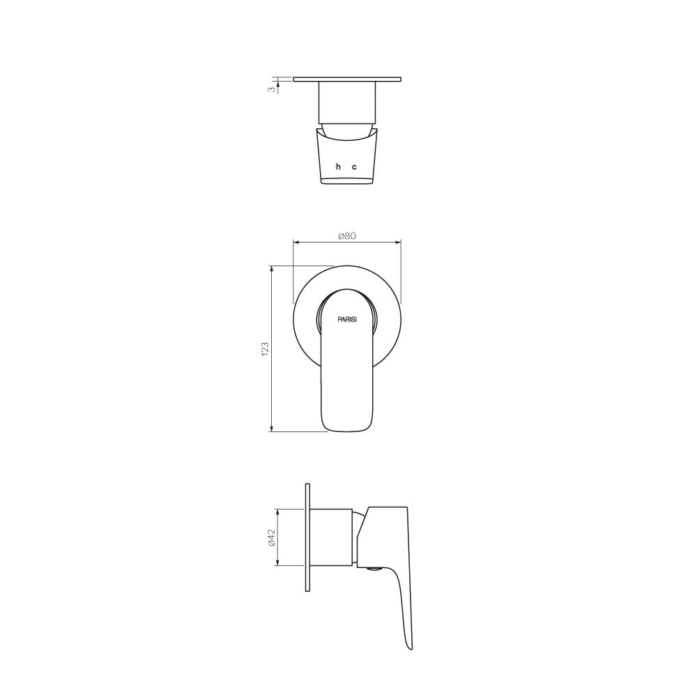 Parisi Slim II Wall Mixer - Fucile - S2.05.50