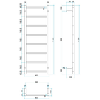 Thermogroup 240V Straight 420 Round Ladder Heated Towel Rail - SR17M Polished Stainless Steel