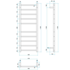 Thermorail 240V Round 450 Heated Towel Rail - SR19MB Matte Black