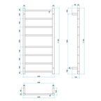 Thermogroup Straight 530 Round Ladder Heated Towel Rail - SR27M Polished Stainless Steel