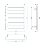 Thermogroup 240V Straight 600 Round Ladder Heated Towel Rail - SR44M Polished Stainless Steel