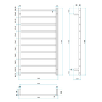 Thermorail 240V Straight 700 Round Ladder Heated Towel Rail - SR69M Polished Stainless Steel