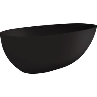 Fienza Bahama 1685mm Freestanding Stone Bath with Overflow - Matte Black - ST03-MB