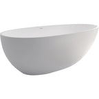 Fienza Bahama 1685mm Freestanding Stone Bath with Overflow - Matte White - ST03