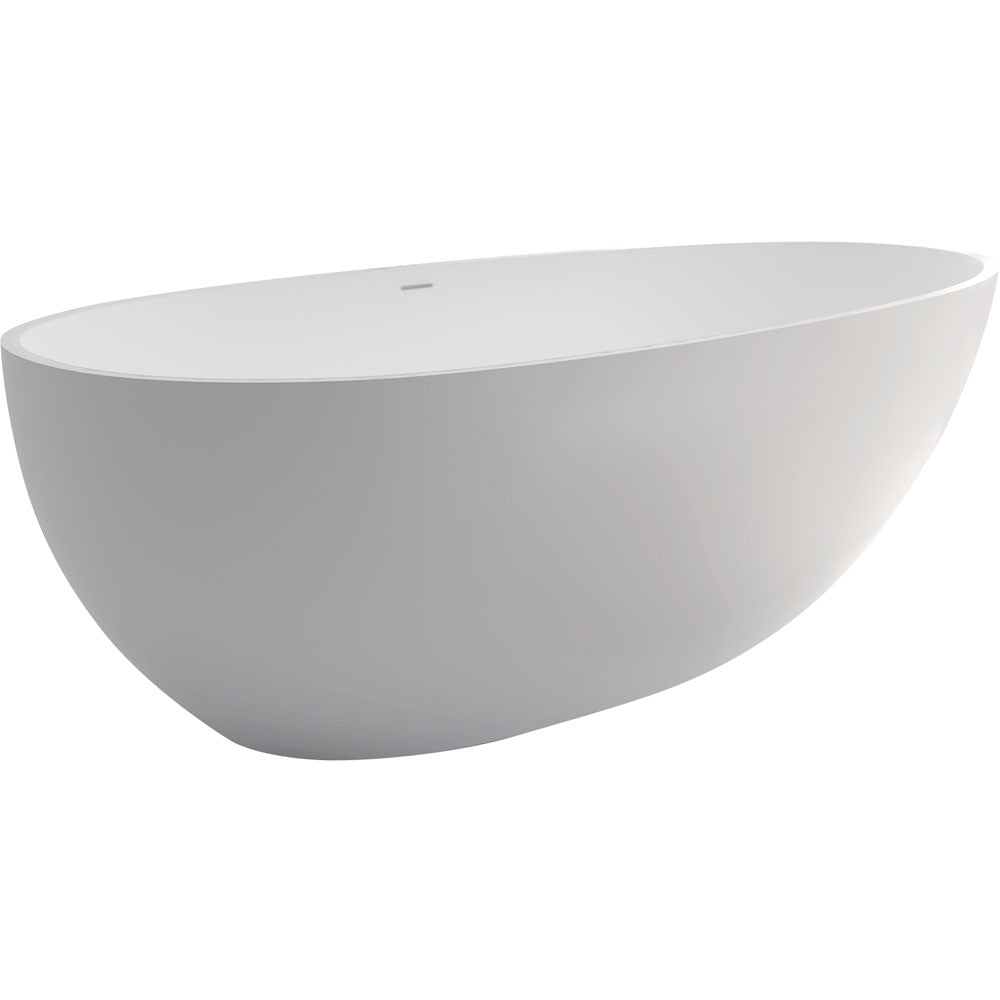 Fienza Bahama 1685mm Freestanding Stone Bath with Overflow - Matte White - ST03