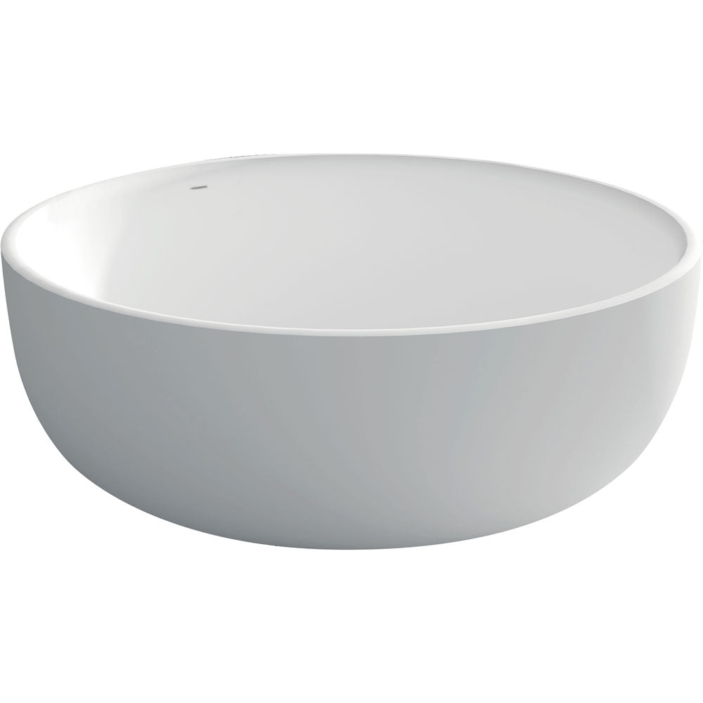 Fienza Shinto 1350mm Freestanding Stone Bath With Overflow - Matte White - ST13