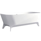Fienza Hampton 1600mm Freestanding Stone Bath With Overflow - Matte White - ST17
