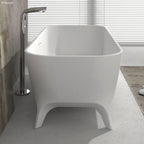 Fienza Hampton 1600mm Freestanding Stone Bath With Overflow - Matte White - ST17