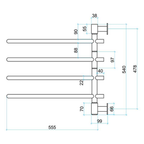 Thermorail 240V Straight/Round 600 Swivel Heated Towel Rail - SV24 Polished Stainless Steel