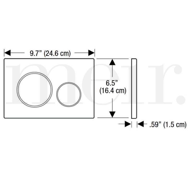 Meir Sigma 21 Dual Flush Plate by Geberit PVD - Brushed Nickel - 115.884.00.1-PVDBN