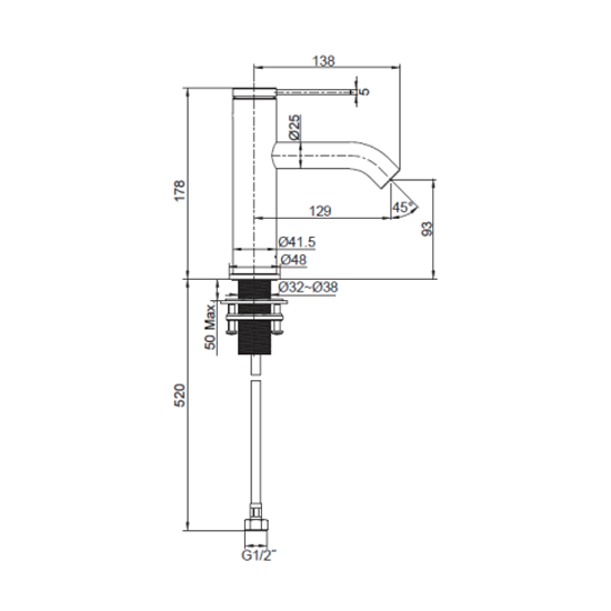 Kohler Components Single Lever Basin Mixer - Polished Chrome - 77958T-4AND-CP