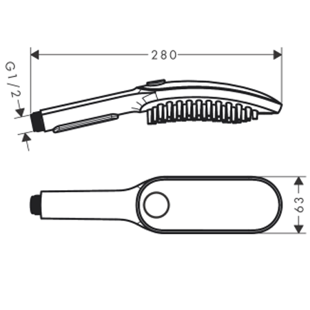Hansgrohe Dog Hand Shower 150 3 Jet Select - Matte Black - 26640670