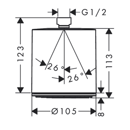 Hansgrohe Pulsify S Overhead shower 105 1jet Green with Wall Connector - Chrome - 24132000 + 24139000