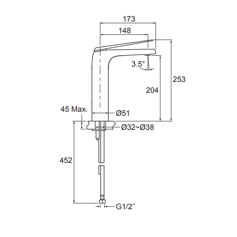 Kohler Avid Tall Basin Mixer - 97347T-4ND-CP