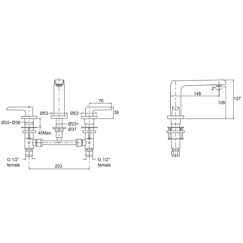 Kohler Avid 3 Taphole Basin Set - 97352T-4ND-CP