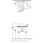 Globo T-Edge Organic Round Countertop Basin 350mm - Gloss White - TE035BI