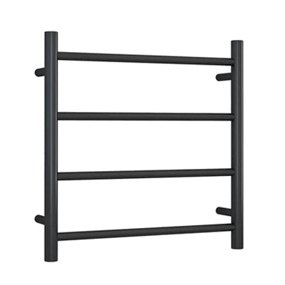 Thermorail 240V Straight 550 Round Heated Towel Ladder w/Dual Control Thermostat - SR25MB Matte Black - SR25MB + 5246
