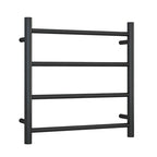 Thermorail 240V Straight 550 Round Heated Towel Ladder w/White Dual Control Thermostat - SR25MB Matte Black - SR25MB + 5245