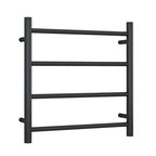 Thermorail 240V Straight 550 Round Heated Towel Ladder w/Eco Timer - SR25MB Matte Black - SR25MB + ET12C