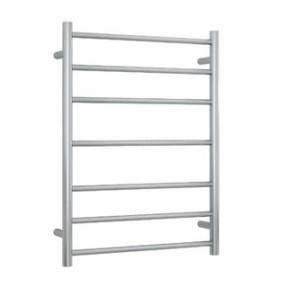 Thermorail 240V Straight 600 Round Heated Towel Rail - SRB44M Brushed Stainless Steel