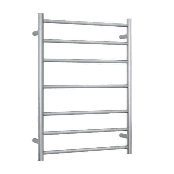 Thermorail 240V Straight 600 Round Heated Towel Rail - SRB44M Brushed Stainless Steel