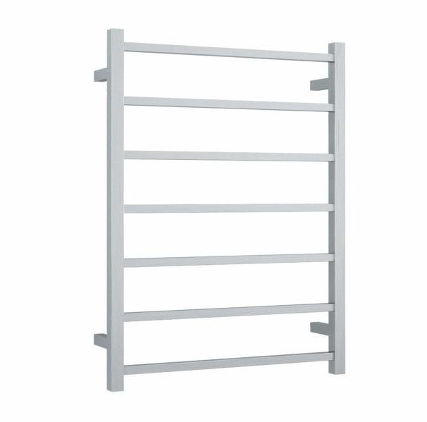 Thermogroup 240V Straight 600 Square Ladder Heated Towel Rail - SSB44M Brushed Stainless Steel