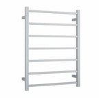 Thermogroup 240V Straight 600 Square Ladder Heated Towel Rail - SSB44M Brushed Stainless Steel