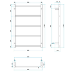 Thremorail USS56B Straight Square Non-Heated Ladder Towel Rail