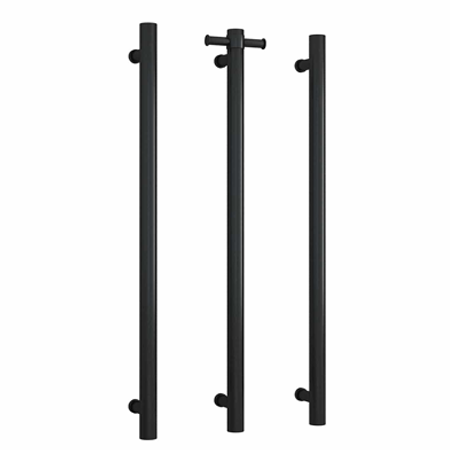 Thermorail 12V Single Heated 900mm Vertical Bar - VS900HB Matte Black