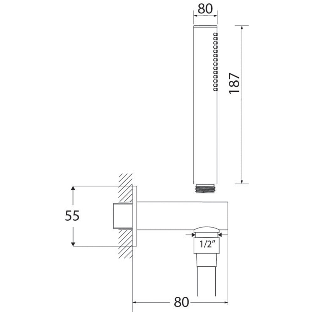 Villeroy & Boch Embrace Pure Adjustable Hook & Union Set - Brushed Gold - VSB881085B