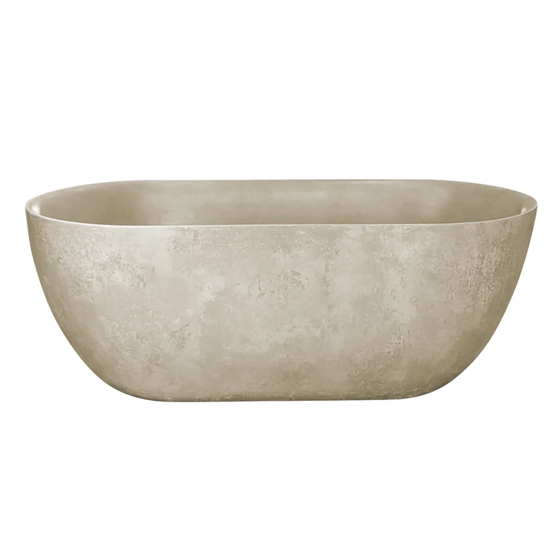 Verotti Soho 1700mm Handmade Concrete Freestanding Bath - Natural Colour
