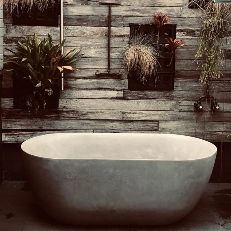 Verotti Soho 1700mm Handmade Concrete Freestanding Bath - Natural Colour