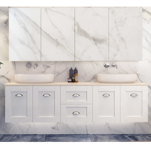 Timberline Victoria Wall Hung Vanity with Caesarstone Top & Basin 1800mm