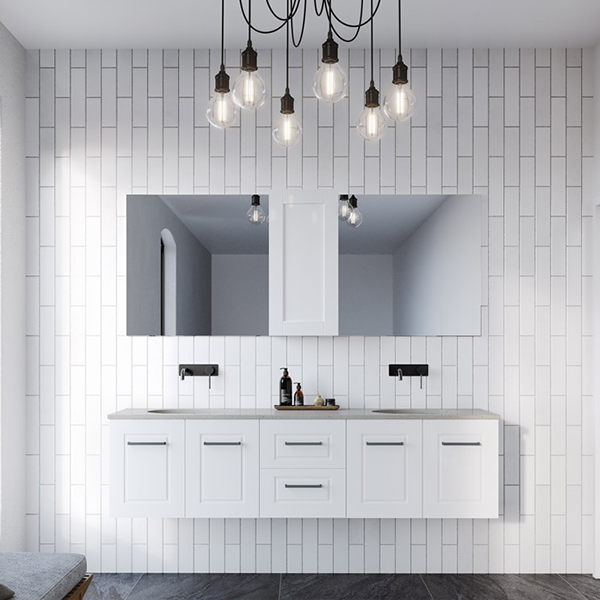 Timberline Victoria Wall Hung Vanity with Caesarstone Top & Basin 1800mm