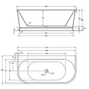Cassa Design Westminster 1700mm Back To Wall Bath Includes Overflow - Gloss White