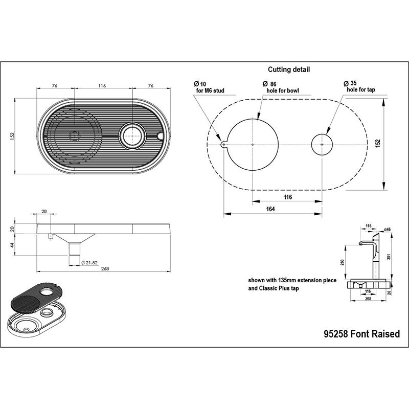 Zip Font Kit Raised Brushed Nickel - 95258Z11