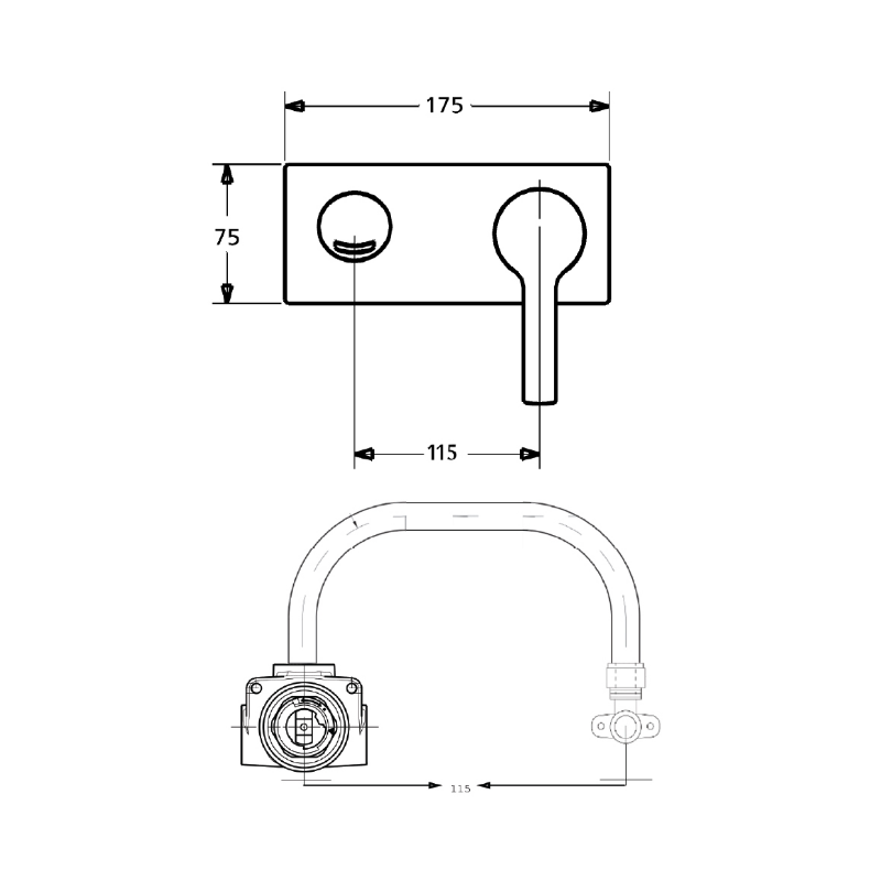 Hansa Rhonda Wall Mounted Basin/Bath Mixer
