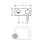 Hansa Paleno Wall Mounted Basin/Bath Mixer