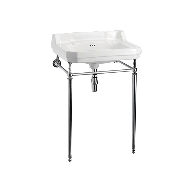 Abey Edwardian Basin & Stand 610mm 3 Tap Holes - Gloss White - Cass Brothers