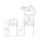 Abey Edwardian Basin & Stand 610mm 3 Tap Holes - Gloss White - Cass Brothers