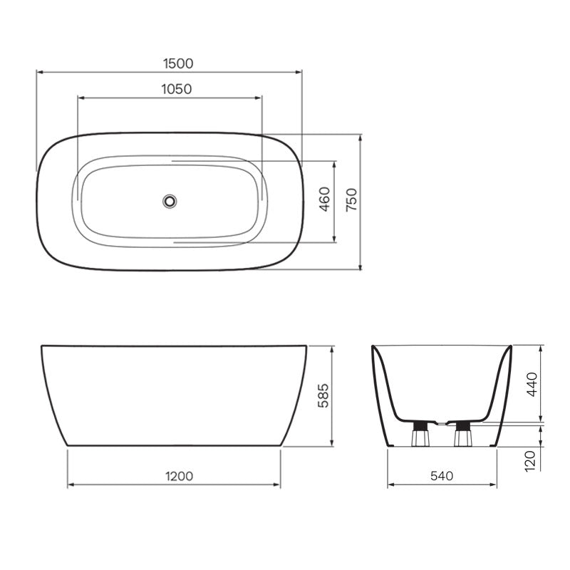 Parisi Quasar 1500 Freestanding Bath