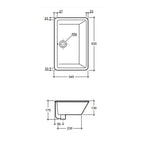 Parisi Box Under Counter Basin NTH 525x335x125mm- White Specification