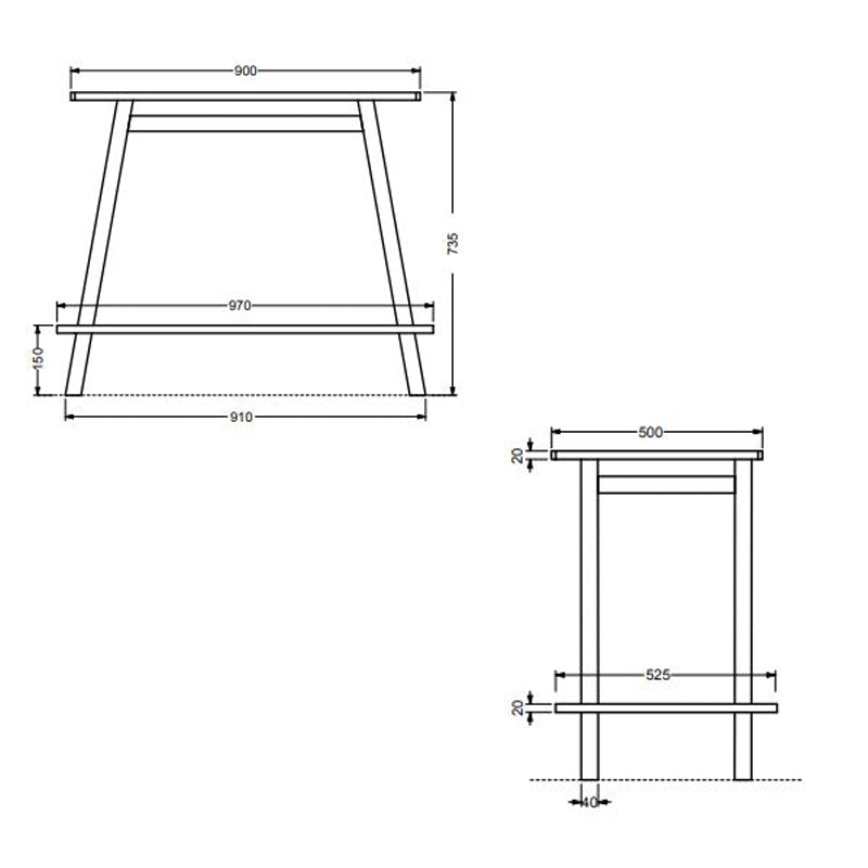Parisi Trapezio Wood Frame Oak Specification